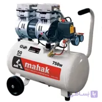 کمپرسور 50 لیتری 780 وات بدون روغن و صدا با شیر برقی محک مدل HSU750-50L