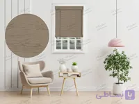 پرده کرکره چوبی طوسی روشن ۵ سانتیمتری کد dp004