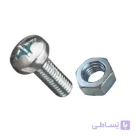 پیچ و مهره استوانه نمره 6 سایز 60 میلیمتر مجموعه 40 عددی