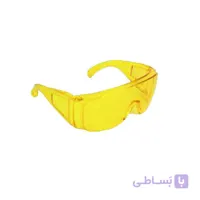 عینک ایمنی محافظ بغل کرکره ای رنگ زرد کد TP-E016