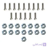 پیچ و مهره آلن نمره 14 سایز 60 میلیمتر مجموعه 30 عددی