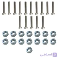 پیچ و مهره آهنی نمره 6 سایز 80 میلیمتر 30 عددی