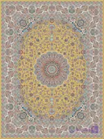 فرش اعیان کلکسیون 1200 شانه طرح 608 طلایی