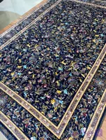 فرش رویال گلد کلکسیون 1500 شانه طرح شکارگاه قم سرمه ای