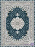 فرش قیطران 1500 شانه طرح منا سرمه ای