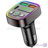 شارژر فندکی و اف‌ام پلیر بلوتوثی Earldom ET-M103 با خروجی 3.1 آمپر و نورپردازی RGB