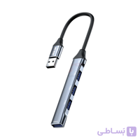 هاب ۴ پورت گرین لاین مدل Green Lion 4-In-1 USB Hub Docking Station Adapter مشکی