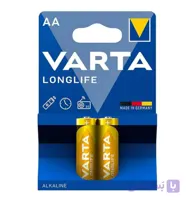 باتری نیم قلمی لانگ لایف2 عددی زرد وارتا VARTA (ساخت آلمان)