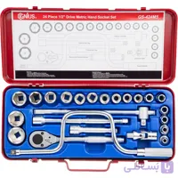 جعبه بکس جنیوس مدل GS-424M5 مجموعه ۲۴ پارچه درایو ۱/۲