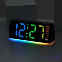 ساعت LED گیمینگ رومیزی بک لایت دار هفت رنگ مدل 0739RGB با قابلیت تغییر رنگ