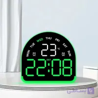 ساعت LED دیجیتالی رومیزی بک لایت دار نیم دایره مدل 52 با نمایشگر دما و ایام هفته