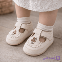پاپوش نوزادی گلدوزی کرم