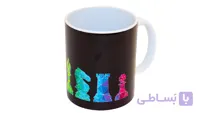 ماگ شطرنجی کد G؛ طرح مهره های رنگی