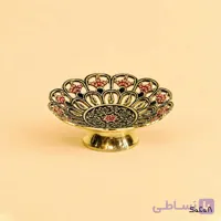 کاسه کوچک هفت سین برنجی میناکاری سبدی طرح تاج