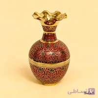 گلدان برنجی میناکاری طرح تاج مدل ۲