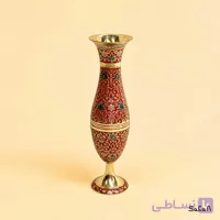 گلدان برنجی میناکاری طرح تاج مدل ۱
