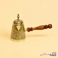 قهوه جوش برنجی در دار کشیده طرح تپل گلی