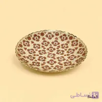 میوه خوری برنجی میناکاری پایه کوتاه طرح خورشید