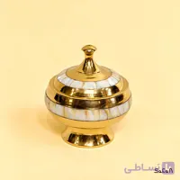 قندان برنج و صدف پایه دار مدل ۲