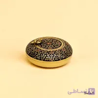 زیرسیگاری برنجی میناکاری در دار طرح تاج