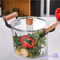 قابلمه پیرکس دسته چوبی 5.5 لیتری