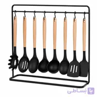 ست کفگیر و ملاقه سیلیکونی دسته چوبی Fumax Germany