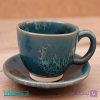 فنجان و نعلبکی گرد سفالی