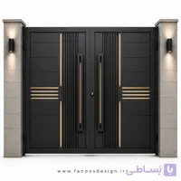 درب حیاطی شیک و مدرن سایز 220*300 با رنگ مشکی – کد 30535