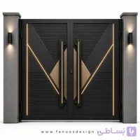 درب حیاطی جدید فلزی سایز 220*300 با رنگ مشکی – کد 30537