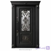 درب ضد سرقت کلاسیک فلزی فرفورژه دار سایز 120*220 کد 30512