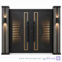 درب حیاطی آهنی مدل جدید سایز 220*300 با رنگ مشکی – کد 30520