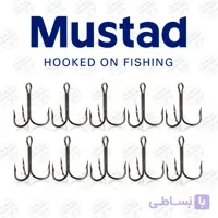 قلاب سه شاخ موستاد نیکل مشکی سایز ۴ بسته ۵۰ عددی MUSTAD Triples HOOKS