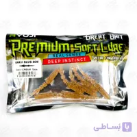 طعمه کرم مصنوعی طعم دار ریوجی ۸ سانتی رنگ کرم بسته ۷ عددی , RYUJI UNAGI SLUG CREAM