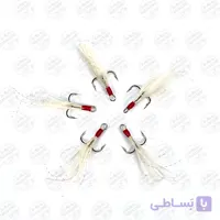 قلاب سه شاخ پردار موستاد نروژ بسته 5 عددی سایز 12 IN-LINE TRIPLE GRIP FEATHERED