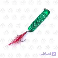 طعمه قاشقک ماهیگیری سبز استیل پردار ۱۵ گرم ۵٫۵ سانتی متر