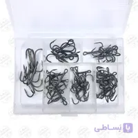 قلاب سه شاخ کاپیتان  سایز ۱ تا ۶ مجموعه ۴۵ عددی به همراه جعبه قلاب