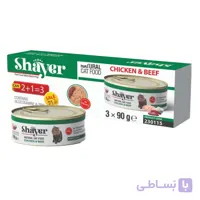 کنسرو گربه باطعم مرغ و گوشت قرمز Shayer (پک سه عددی)