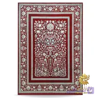 فرش قرمز 1200 شانه سنتی طرح باغ گل