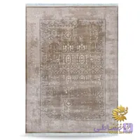 فرش پتینه نسکافه ای طرح مینیمال کد 42063
