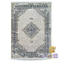 فرش وینتیج کرم آبی طرح سنتی 42050