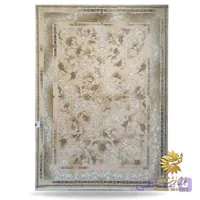 فرش با حاشیه ساده طرح افشان موکا 1200 شانه وینتیج کد 1406