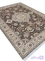 فرش سلطان آباد طرح افرا رنگ گردویی 700 شانه کد 76009