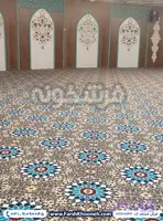 فرش تشریفات سجاده ای طرح خورشید رنگ گردویی کد 701143