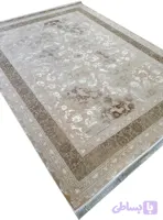 فرش موکایی افشان وینتیج طرح ماتیا رنگ بژ 1200 برجسته کد 1406