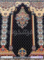 فرش سجاده ای طرح لوستری رنگ سرمه ای 700 شانه کد 1139