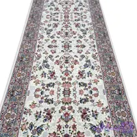 فرش کناره طرح باغ گل کرم 1200 شانه کد 20871