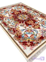 فرش کلاریس طرح فرانسوی رنگ شرابی 1200 شانه کد 2555042036