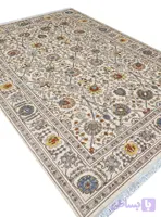 فرش گبه ماشینی سلطان آباد طرح افشان کرم 700 شانه کد 76024