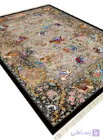 فرش تندیس طرح شکارگاه رنگ خاکستری 1500 شانه کد 20CT0000