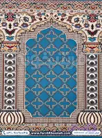 فرش سجاده ای طرح پنجره فولادی رنگ آبی 700 شانه کد 1088
